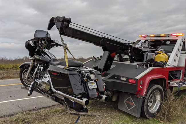 motorcycle towing stockton